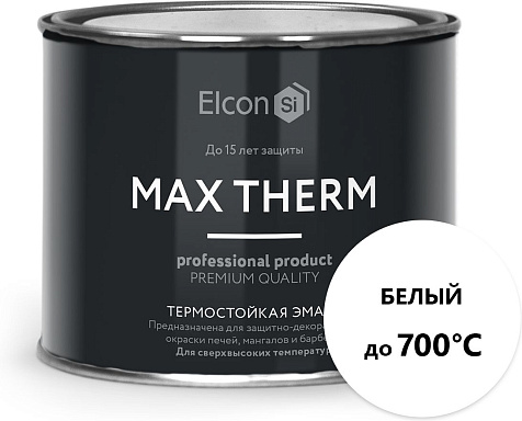 Эмаль Элкон термостойкая (700С) белая 0,4 кг купить в СОМ