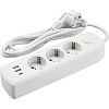Удлинитель ОНЛАЙТ OPE-USB-03-300-ESC-3  3 гн, 2гн USB-A,1гн USB-С, 3 м, выкл  СЗ 10А IP20 белый купить в СОМ