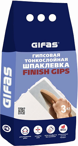 Шпатлевка гипсовая GIFAS Finish, Gips 3кг купить в СОМ