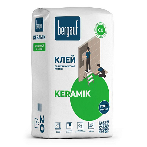 Клей для плитки Bergauf Keramik , 20 кг купить в СОМ