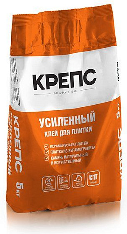 Клей для плитки Крепс Усиленный , 5 кг купить в СОМ