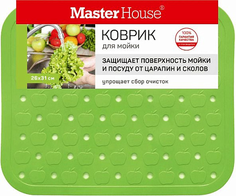 Коврик для мойки Ранетки 26х31см зеленый Master House купить в СОМ