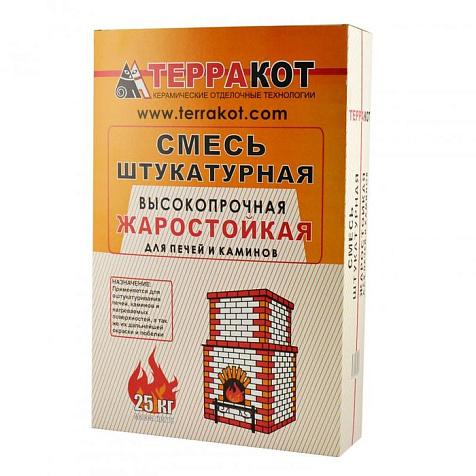 Штукатурка жаростойкая Терракот, 25 кг купить в СОМ