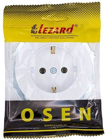Механизм розетки LEZARD OSEN Осень 1 гнездо,с заземлением, белый купить в СОМ