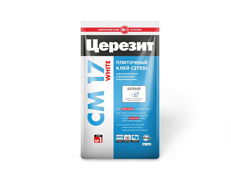 Клей Церезит СМ 17 для плитки, белый, 5 кг купить в СОМ