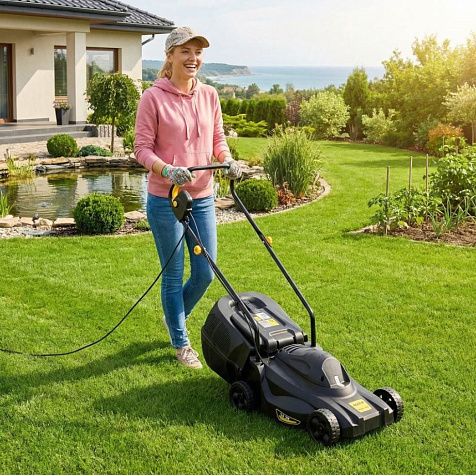 Газонокосилка электрическая HUTER ELM-1100, несамоходная купить в СОМ