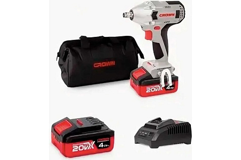 Гайковерт аккумуляторный ударный Crown CT22015HX4 TB, 20В, Li-ion, 4.0А/ч, 320 Нм купить в СОМ