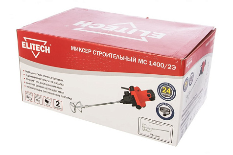 Миксер электрический строительный Elitech МС 1400/2Э, 1400Вт, патрон М14 купить в СОМ