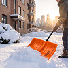 Лопата снеговая FINLAND Orange, деревянный черенок, 550х390мм купить в СОМ