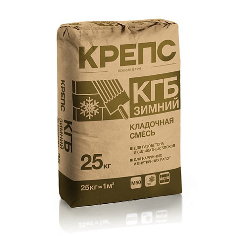 Смесь кладочная для блоков Крепс КГБ, 25 кг Зимний купить в СОМ