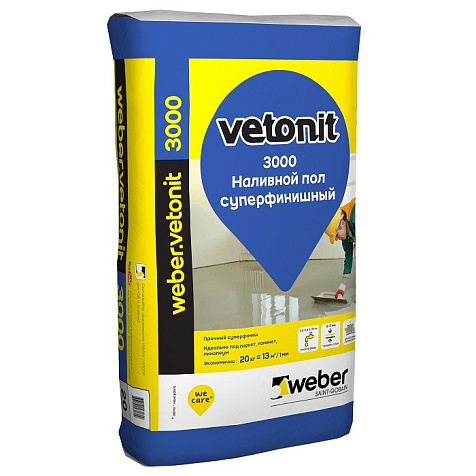 Наливной пол weber.vetonit 3000, 20 кг купить в СОМ