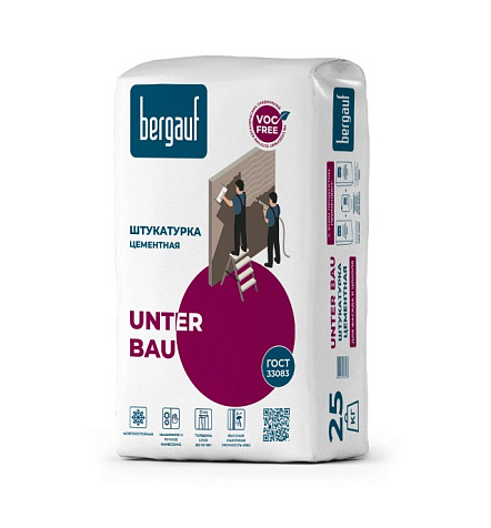 Штукатурка цементная Bergauf UNTER Bau ,25 кг купить в СОМ