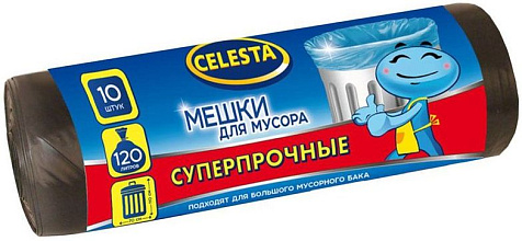 Мешки для мусора Celesta 120л 10шт супер прочные купить в СОМ