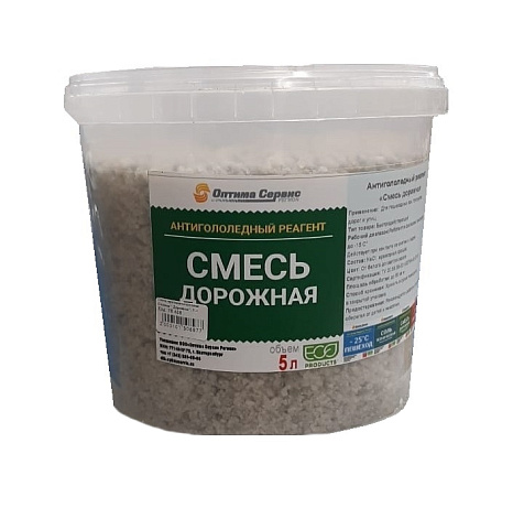 Смесь противогололедная Оптима " Дорожная", 5 л купить в СОМ