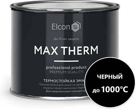 Эмаль Элкон термостойкая (1000С) черная 0.4 кг купить в СОМ