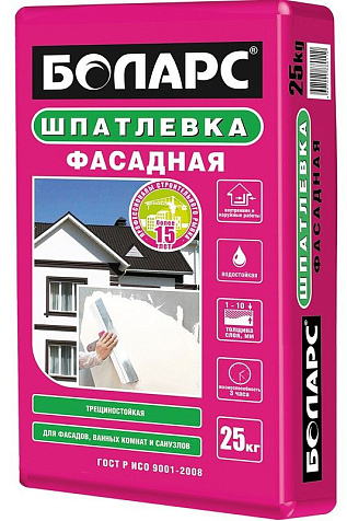 Шпатлевка фасадная БОЛАРС, 25 кг купить в СОМ