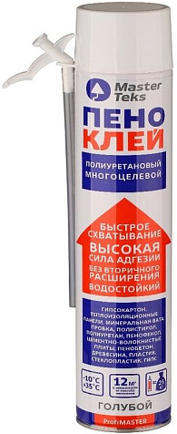 Клей-пена полиуретановый MasterTeks ProfiMaster, бытовой, голубой, 815 гр купить в СОМ