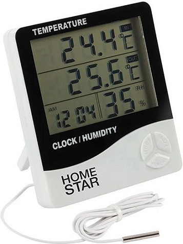 Термометр-гигрометр цифровой HomeStar HS-0109 выносной датчик купить в СОМ