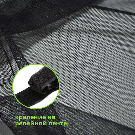 Сетка москитная 0,75х2,2м 2шт для дверного проема с репейной лентой черная купить в СОМ