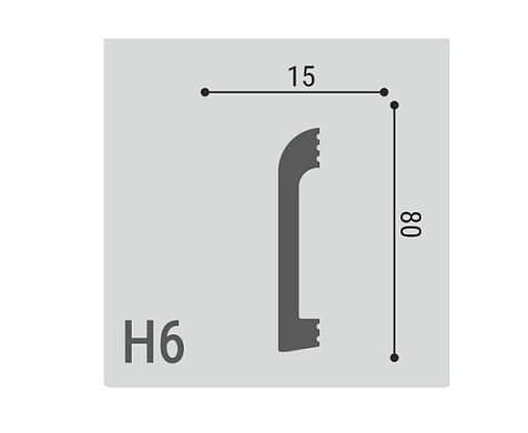 Плинтус напольный XPS Polymer H 6 80х15х2000мм купить в СОМ