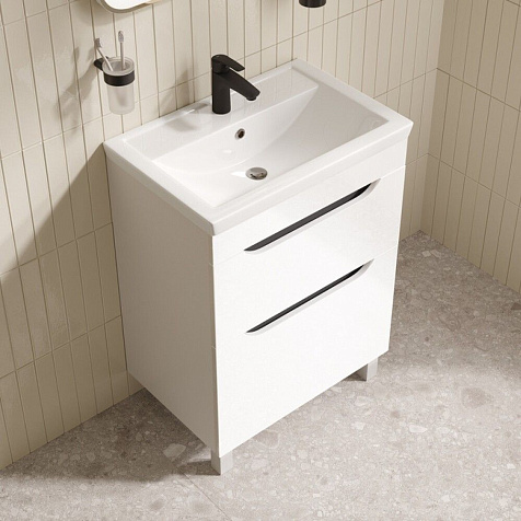 Тумба-умывальник Iddis Ray RAY60WFi95K 60, белый, с раковиной 4076000i28 купить в СОМ