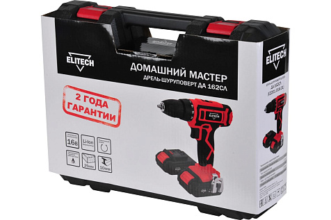 Шуруповерт Elitech ДА 162СЛ, 16В, Li-ion, 1.7 А/ч купить в СОМ
