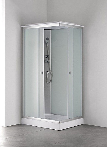 Кабина душевая Loranto CS-5180-13L F, 100 х80 х215 см, поддон 13 см, белое стекло купить в СОМ