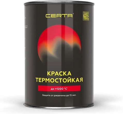 Эмаль термостойкая Certа, черная, 0.8 кг купить в СОМ