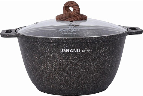 Кастрюля 3л со стеклянной крышкой Granit ultra original купить в СОМ
