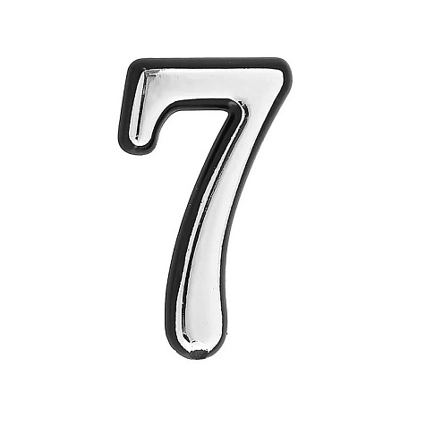 Цифра дверная пластик "7" хром АЛЛЮР купить в СОМ