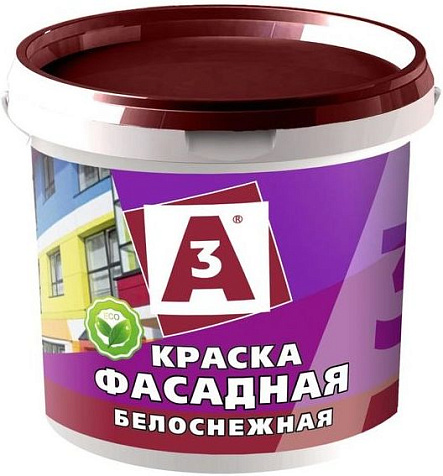 Краска акриловая А3, фасадная, белоснежная, 1.4 кг купить в СОМ