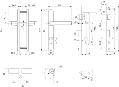 Комплект для калиточных дверей AJAX KIT GATE-2585/24 BR коричневый купить в СОМ