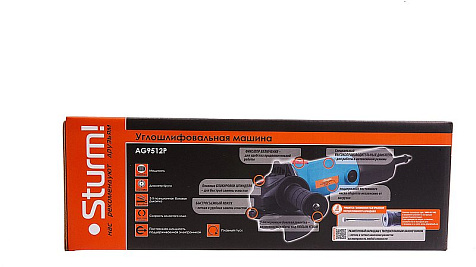 Машина углошлифовальная STURM AG 9512P, 125мм, 1000Вт купить в СОМ