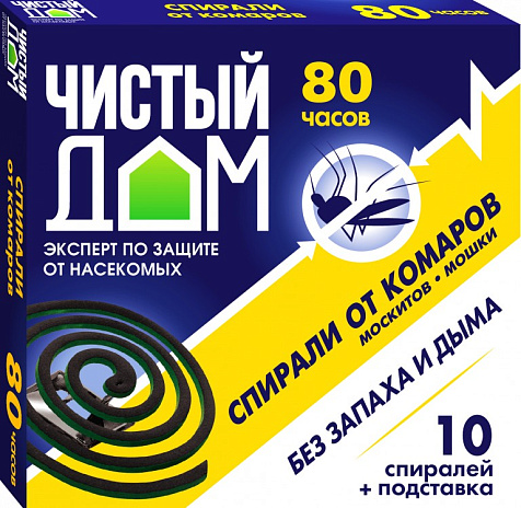 Спирали от комаров Чистый дом 10шт купить в СОМ