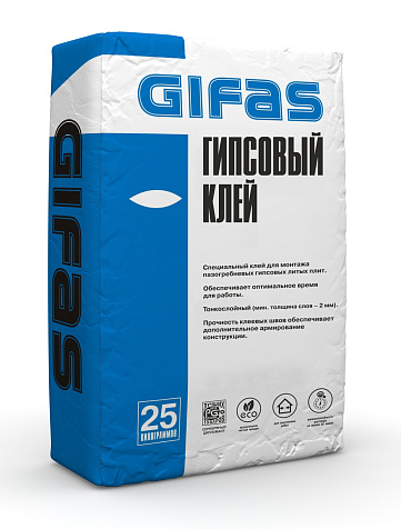 Клей для ПГП гипсовый Gifas, 25 кг купить в СОМ