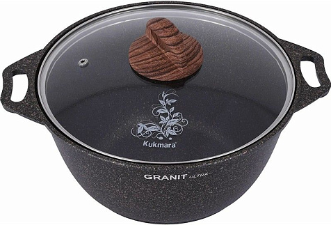 Кастрюля 3л со стеклянной крышкой Granit ultra original купить в СОМ