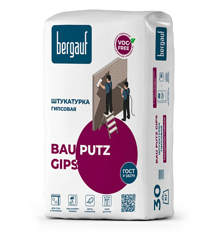 Штукатурка гипсовая Bergauf Bau Putz Gips ,30 кг купить в СОМ