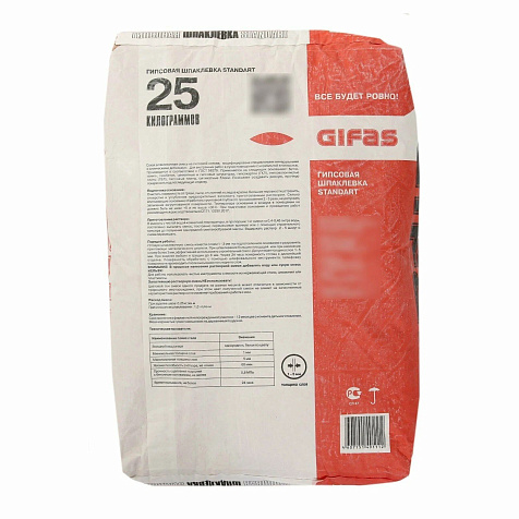 Шпатлевка гипсовая GIFAS Standart, 25 кг купить в СОМ