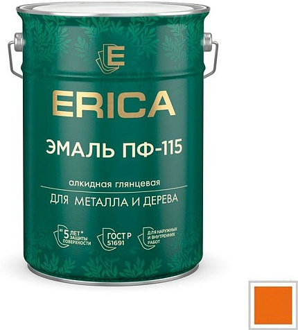 Эмаль ПФ-115 Erica, шоколадная, 5.5 кг купить в СОМ