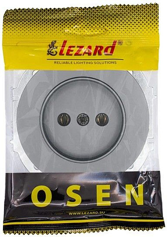 Механизм розетки  LEZARD OSEN Осень 1 гнездо, без заземления, серый матовый купить в СОМ