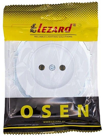 Механизм розетки  LEZARD OSEN Осень 1 гнездо, без заземления, белый купить в СОМ