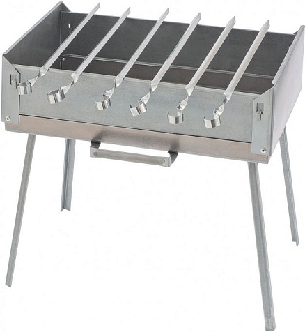 Мангал-дипломат Palisad Camping 410х280х125мм, 6 шампуров, сталь 1.5мм купить в СОМ