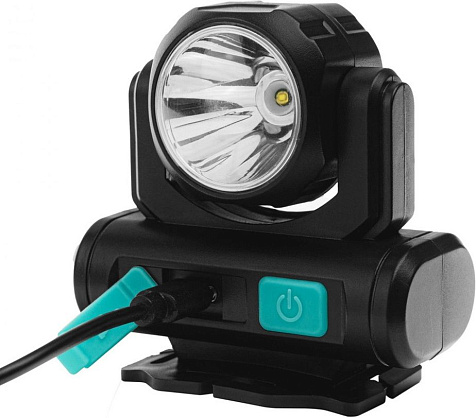 Фонарь налобный аккумуляторный Camelion LED53402 акк.3.7V 3W COB+LED 3.5W 4реж, Type-C, черн купить в СОМ