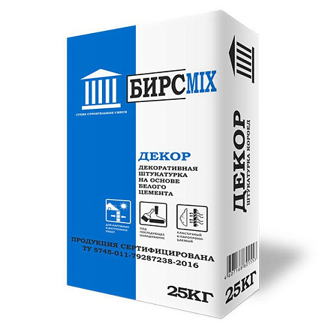 Штукатурка декоративная БИРСMIX ДЕКОР, 25 кг купить в СОМ