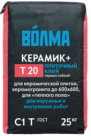 Клей для плитки и керамогранита Волма Керамик +, 25 кг купить в СОМ