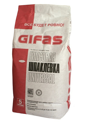 Шпатлевка гипсовая Gifas Universal , 5 кг купить в СОМ