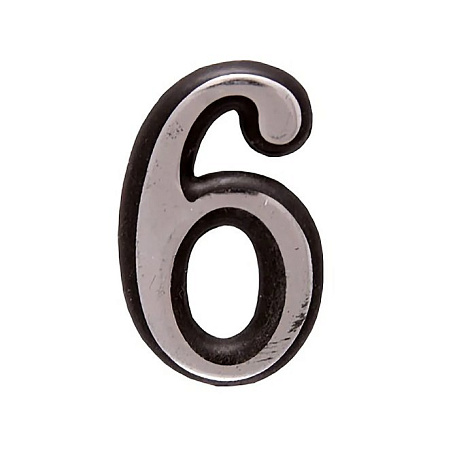 Цифра дверная пластик "6" хром АЛЛЮР купить в СОМ