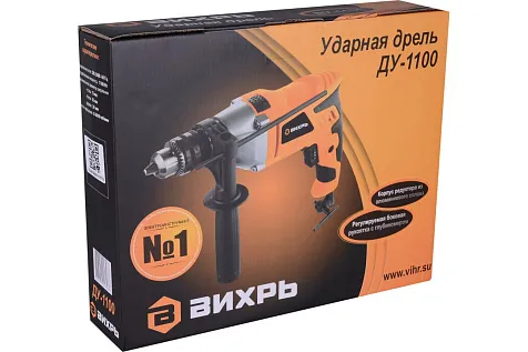 Дрель ударная ВИХРЬ ДУ-1100, 1100Вт купить в СОМ