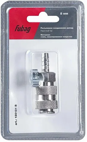 Соединитель Fubag рапид-елочка 8мм, с обжимным кольцом купить в СОМ
