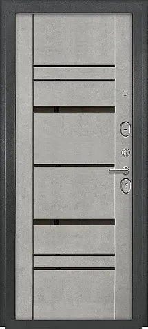 Дверь металлическая Страж 2К Модерн -2, Бетон лофт,черная  Антик серебро лакобель,правая, 860х2050 мм купить в СОМ